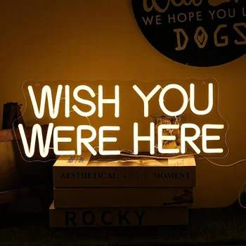Wish You Were Here LED Neon Sign – Warm White Wall Decor