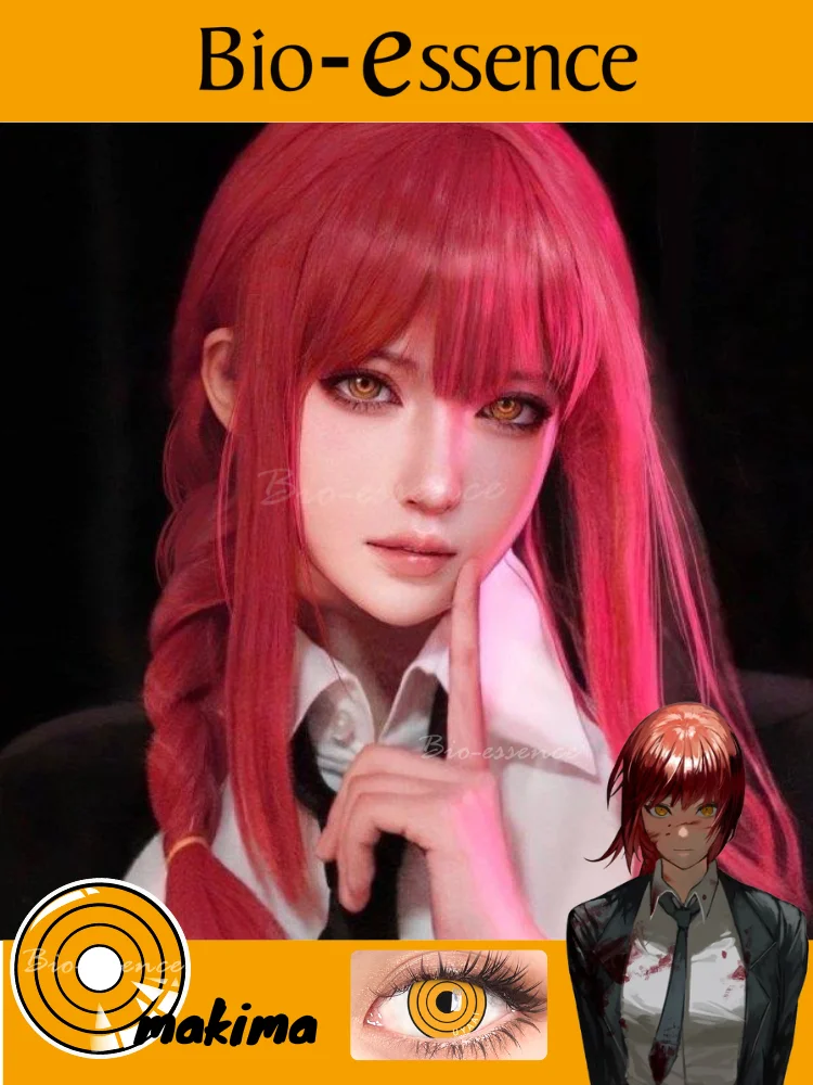 Bio-essence 1 Pair Cosplay Lense Contact Lenses for Eyes Anime Accessory Anime Lense Makima Lenses Chainsaw Man Asa Mitaka Lense
