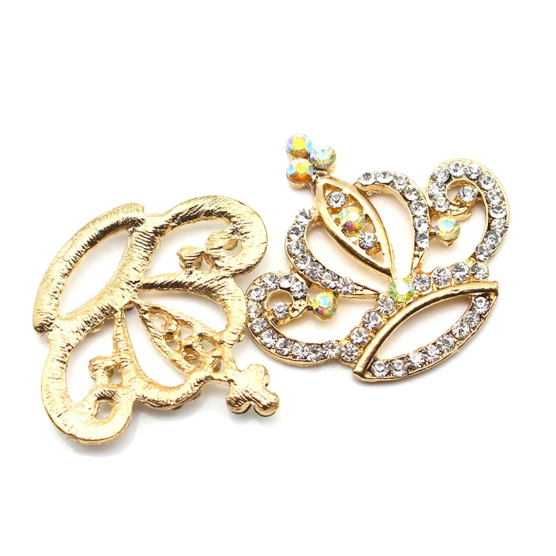 

37*40 мм Золотая плоская водостойкая Алмазная сварочная корона, Подарочная коробка, аксессуары для одежды, праздничные украшения