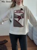 Vintage Ski Pattern Sweater Women's Loose Turtleneck Long Sleeve Knitting Warm Pullover 2026 Spring New Lady Fashion Streetwear