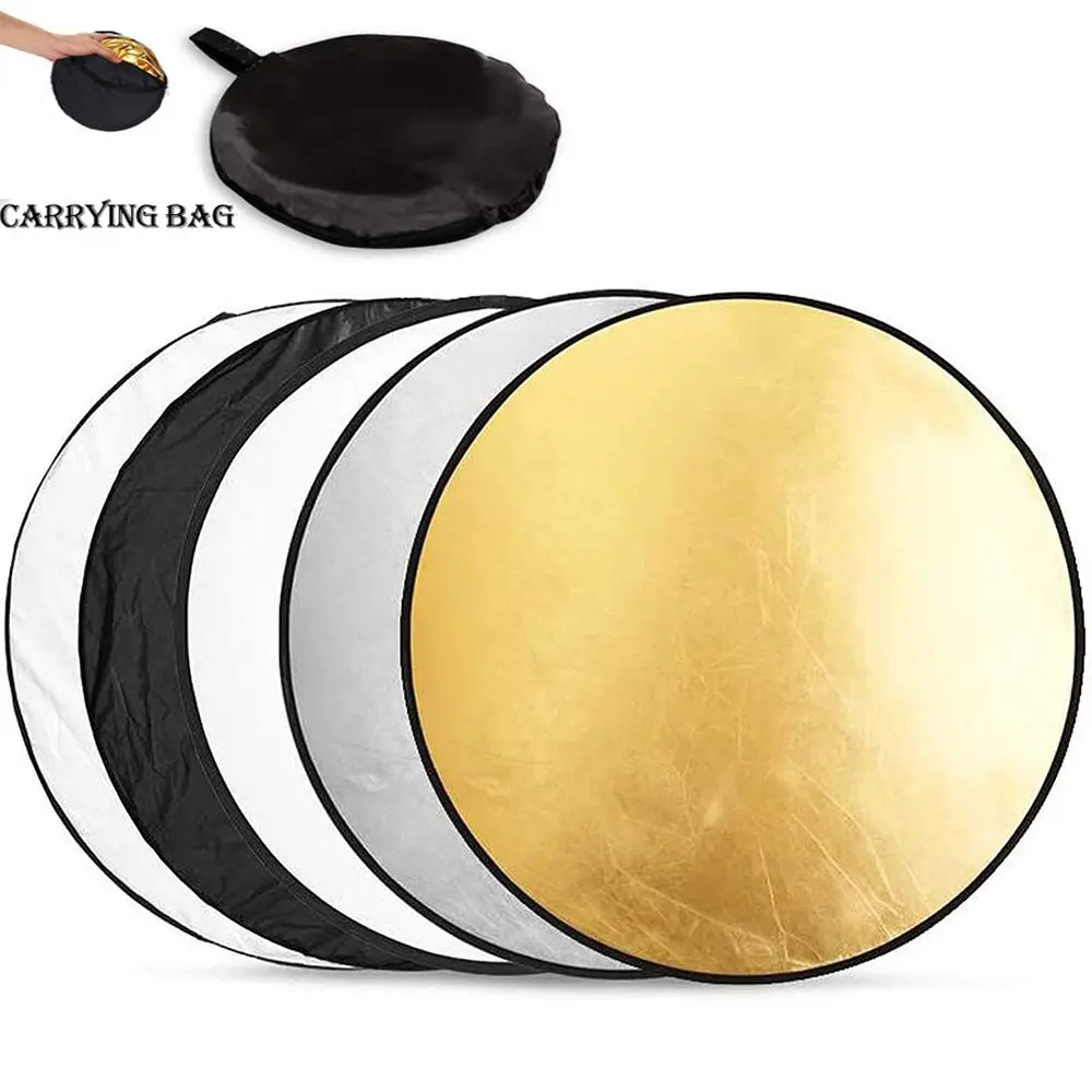 

60cm 80cm 110cm Portable Round Photo Studio 5 in 1 Reflector Collapsible Photography Light Diffuser