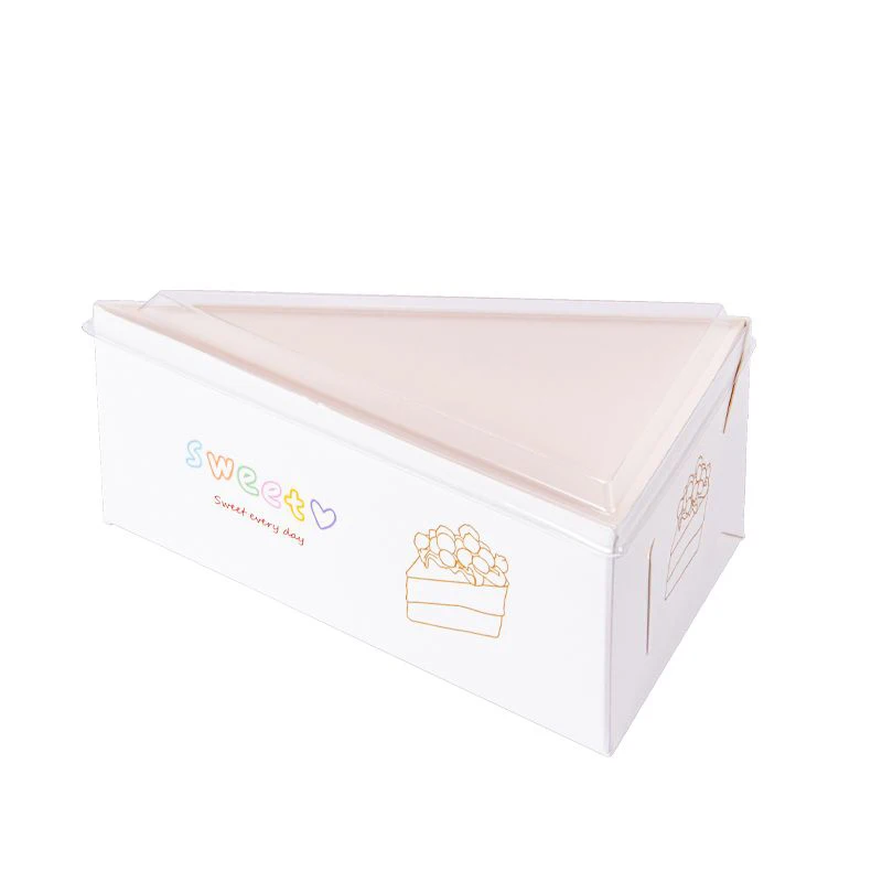 50pcs 6 Inch Plastic Triangle Transparent Packing Box Cake Boards Base Disposable Paper Cup Cake Dessert With Lid Birthday Tools