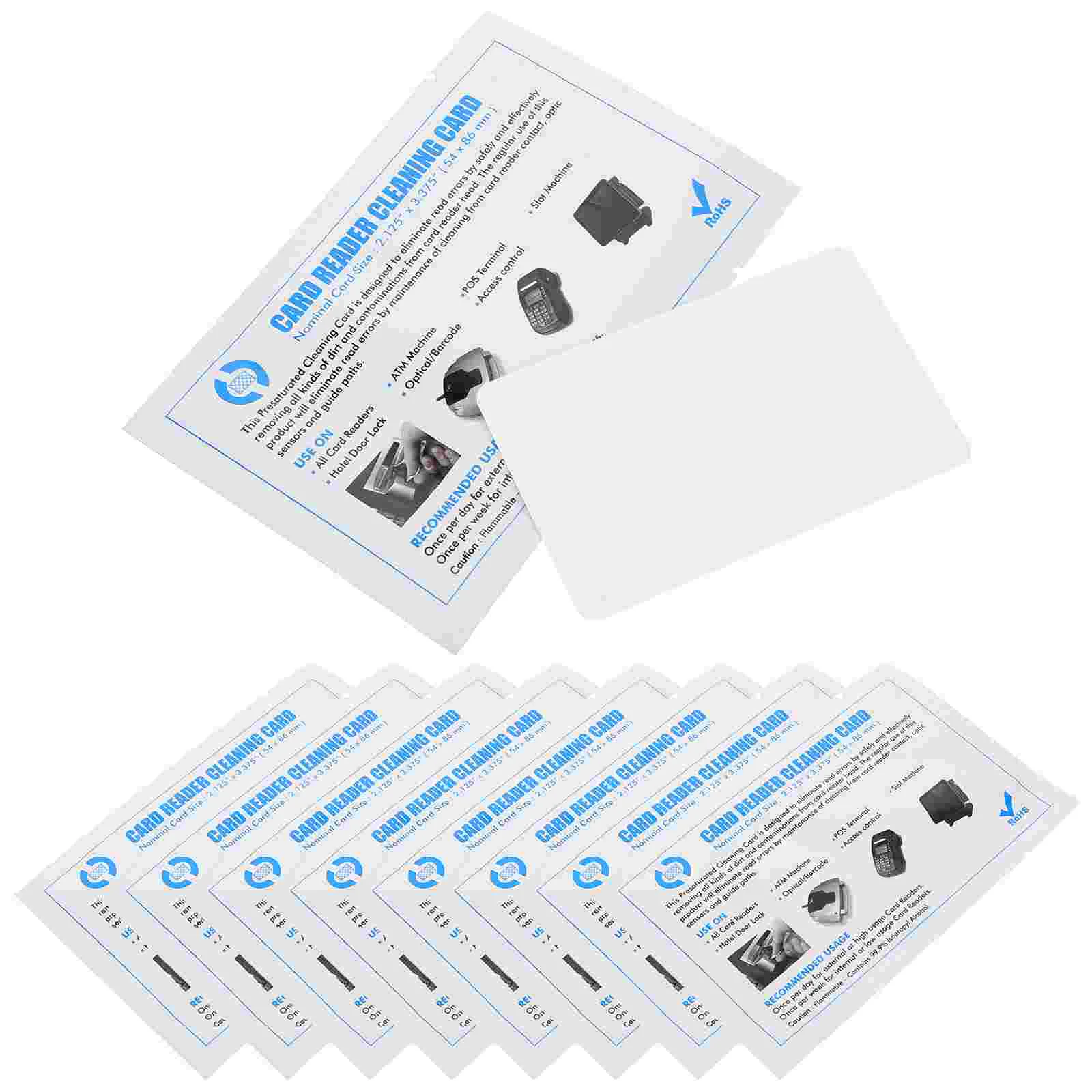 10 Pcs All Purpose Cleaner Cleaning Tool for Printer Terminal Credit Card Machine Reader Cleaners White Reusable