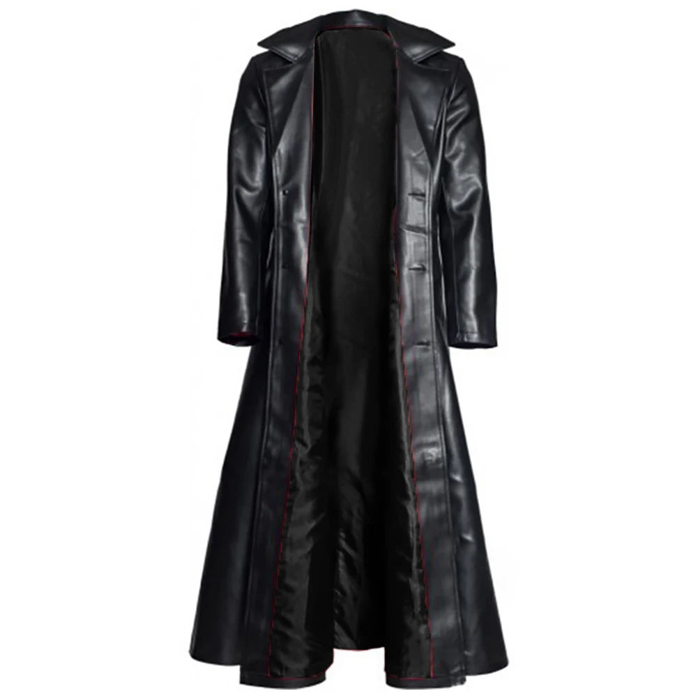 Hot New Stylish Comfy Fashion Mens Coat Jacket Single Breasted Lapel Appointments Autumn Faux Leather Long Sleeve