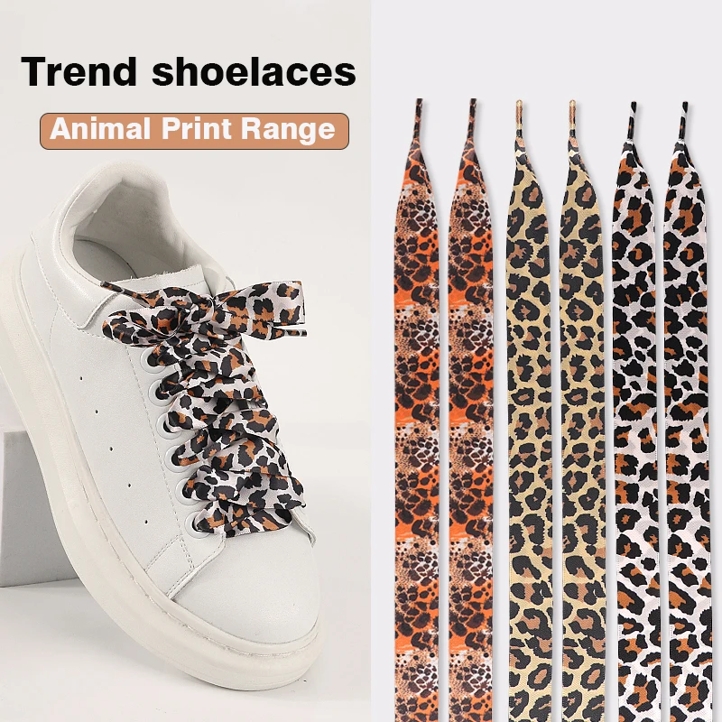 1 Paar Leoparden-Schnürsenkel für elegante Schuhe, flache Schnürsenkel, Schnürsenkel für Sneaker, Schuhdekoration, Schnürsenkel für Sportschuhe.