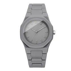 Elegant Casual Women's Quartz Wristwatch with Simple Dial and Plastic Strap (Grey)