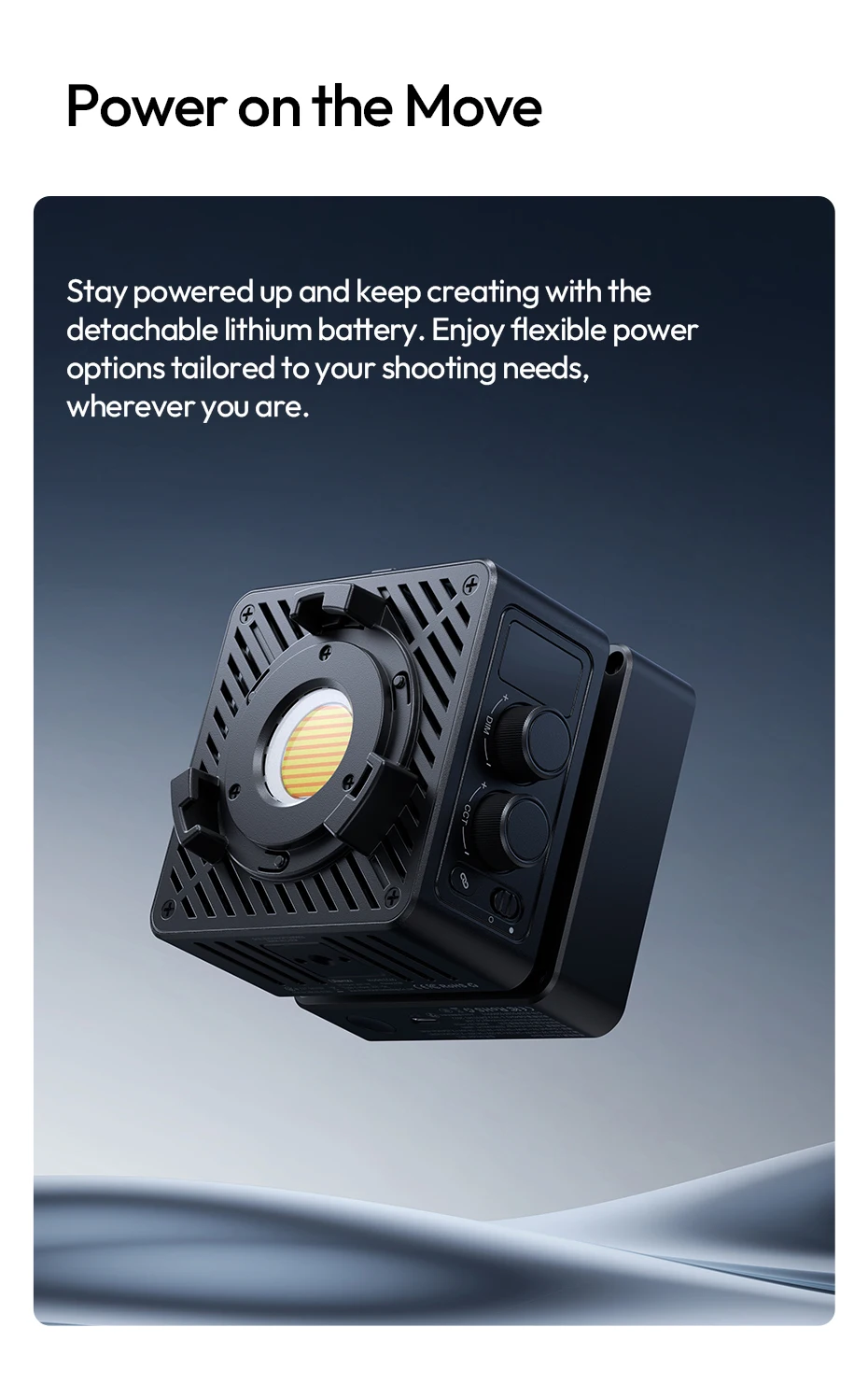 65W Cube Light COB Light 2700-6500K Mini Bowens Mount COB Video Light Support Re
