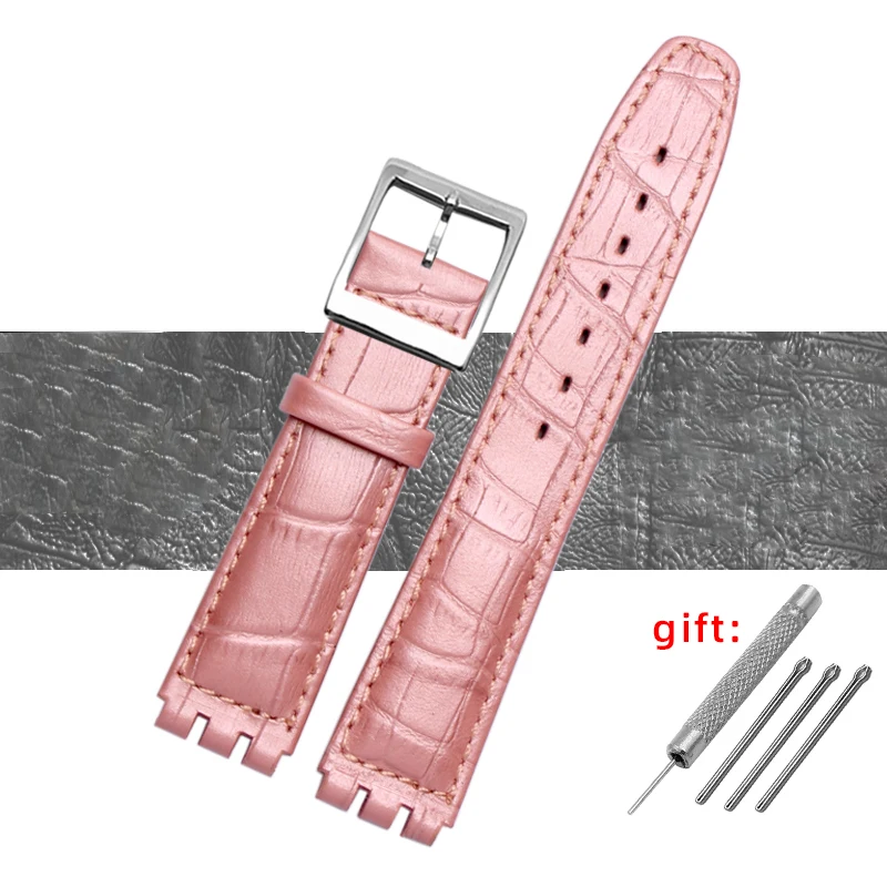Premium Waterproof Genuine Leather Watch Strap - Black, Brown, White with Clasp