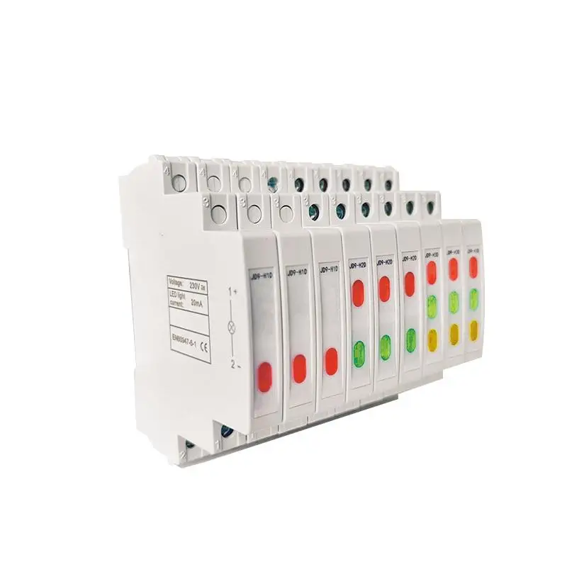 1트랙형 신호등 JD9 레일 표시등, 3색 이중색 적색, 녹색, 황색 24V 220V AC/DC