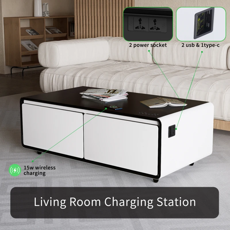 Coffee table 2024 speaker fridge