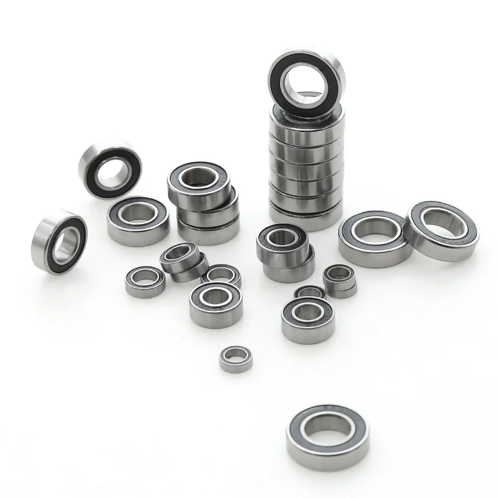 28pcs Chrome Steel Bearings W/black Rubber On Two Side Sealed Ball