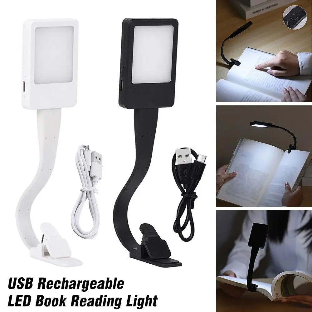 

Прищепка для книги, лампа для чтения, гибкая USB перезаряжаемая лампа для чтения, плавное затемнение, регулируемая искусственная книга