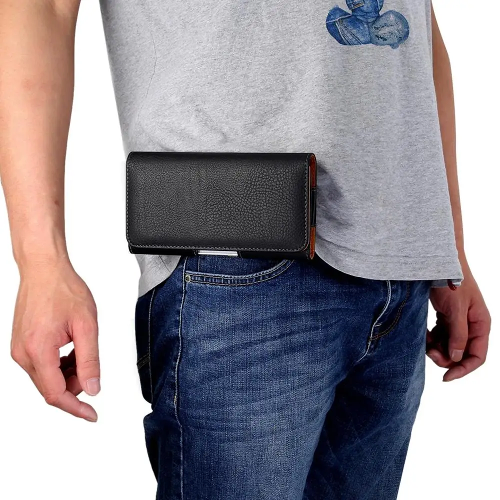 Sleek Leather Phone Belt Clip Holster Pouch Waist Bag