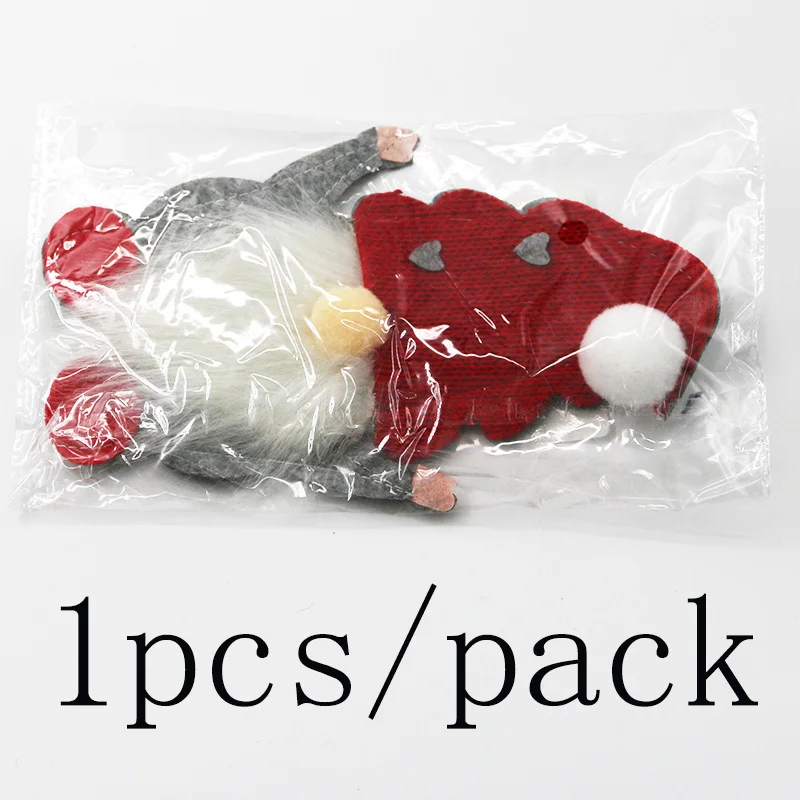 (1pcs) 16 * 11cm Knife And Fork Set Decoration Christmas Faceless Doll Tableware Decoration Santa Claus Cartoon Felt Table Props