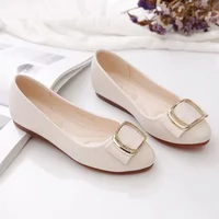​​2025 Minimalist Square-Buckle Chain Flats Genuine Leather Slip-Resistant Cushioned Mom Loafers - Image 4