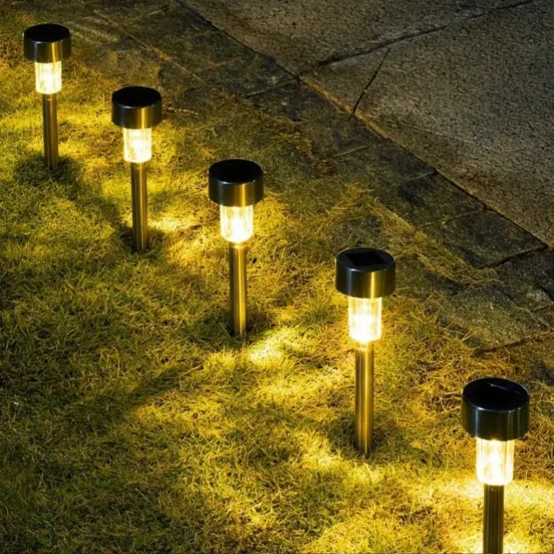 Solar Garden light Stainless Steel Mini Tube Light Outdoor Waterproof Garden Landscape Lawn led Light Patio Yard Garden Walkway