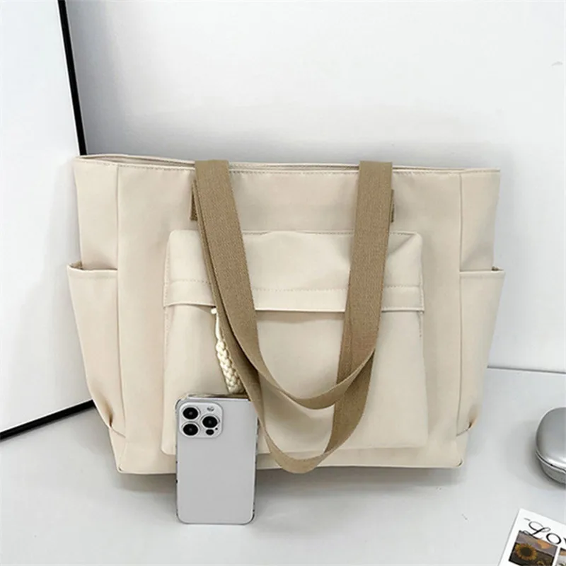 Nylon Tote Bag with Multiple Pocket Lightweight Foldable Nylon Tote Bag with Multiple Pocket Lightweight Foldable