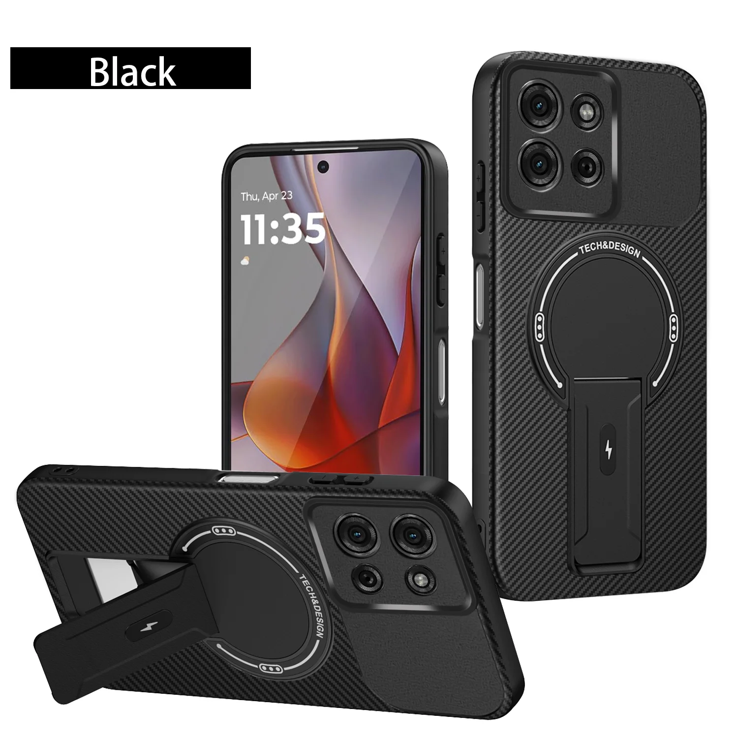 Enhanced Magnetic Mount Protective Phone Case with Smart Cover