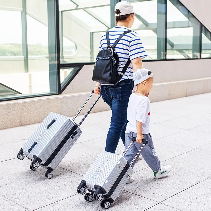 Children's Luggage 20 Inch Mount Boys and Girls Baby Zipper Combination Lock Pull Rod Case Travel Case Removable Suitcases