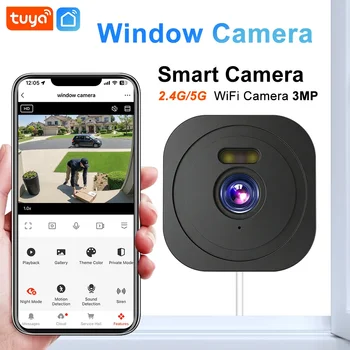 Tuya 2K 5GHz Window Camera WiFi Wireless Network Indoor Camera for Home Security Color Night Vision,Person Motion Detection 1