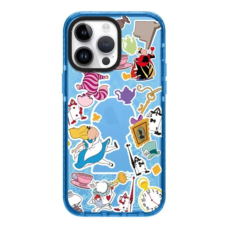 

Блестящий акриловый чехол для телефона с рисунком страны чудес для IPhone 14 13 12 11 15 Pro Max, чехол для IPhone 15 Pro Max