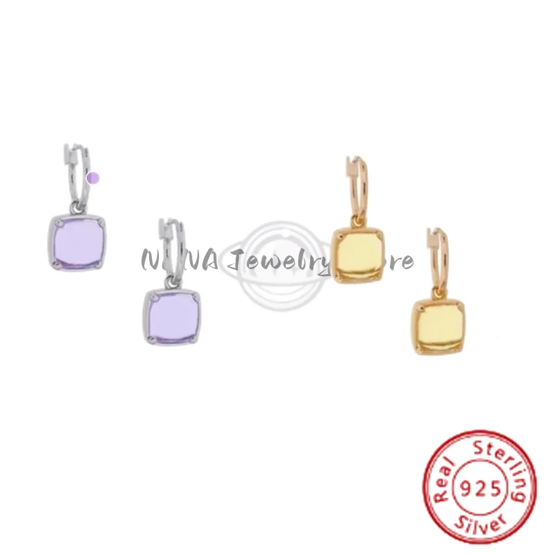 

NANA Jewelry Store 2024 New S925 Silver Sugar Glass Saturn Earrings Women's Jewelry