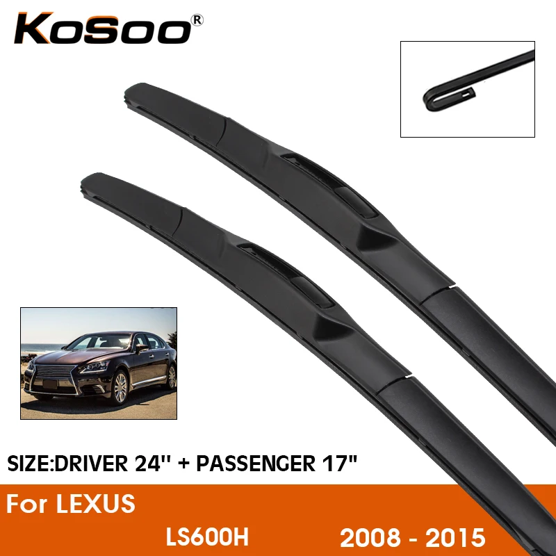 

Car Wiper Blade For LEXUS LS600H 2008-2015 Windshield Rubber Silicon Refill Front Window Wiper 24"+17" LHD RHD Auto Accessories