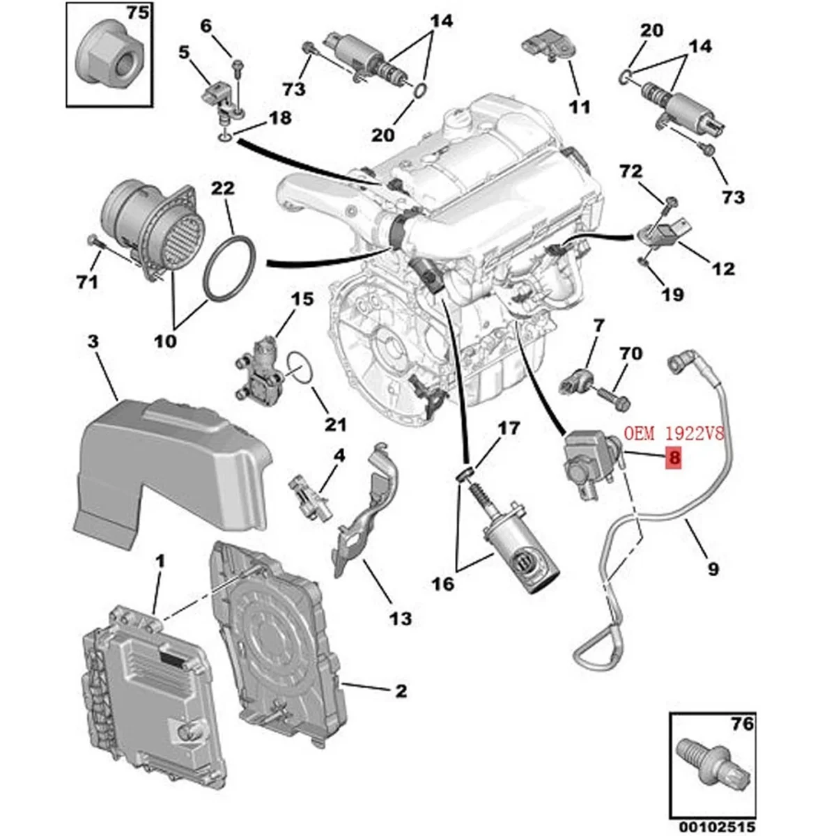 

Турбокомпрессор для Peugeot 3008 508 408 Citroen C4L C5 DS5
