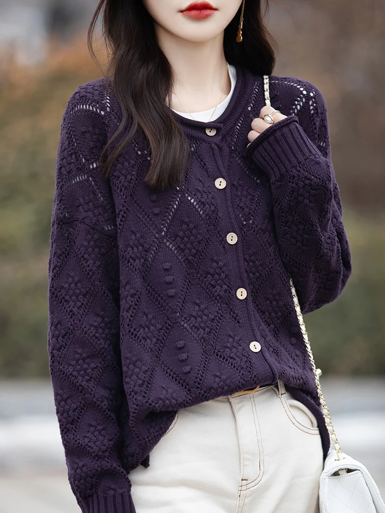 Cardigan D'automne Et D'hiver à Manches Longues Et Col En V En Tricot Doux