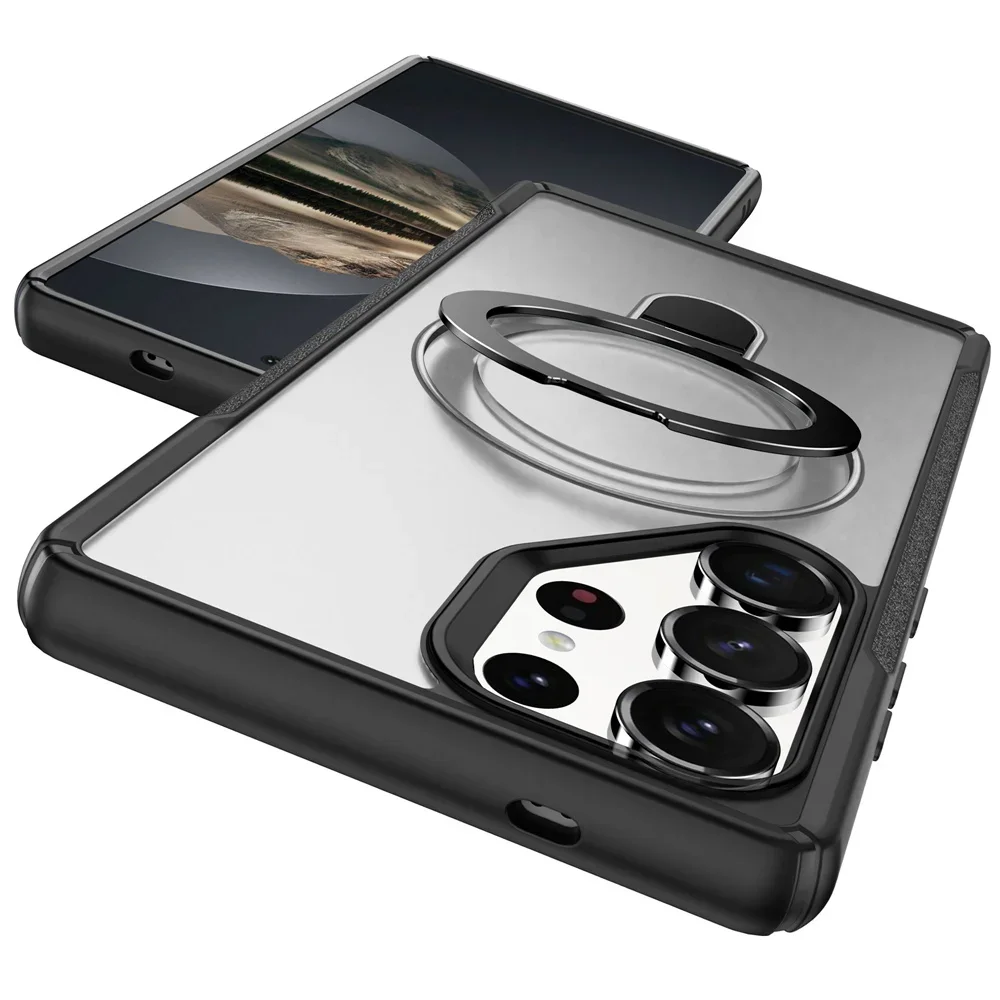 Magnetic Wireless Charger Phone Case with Kickstand - Protective Cover