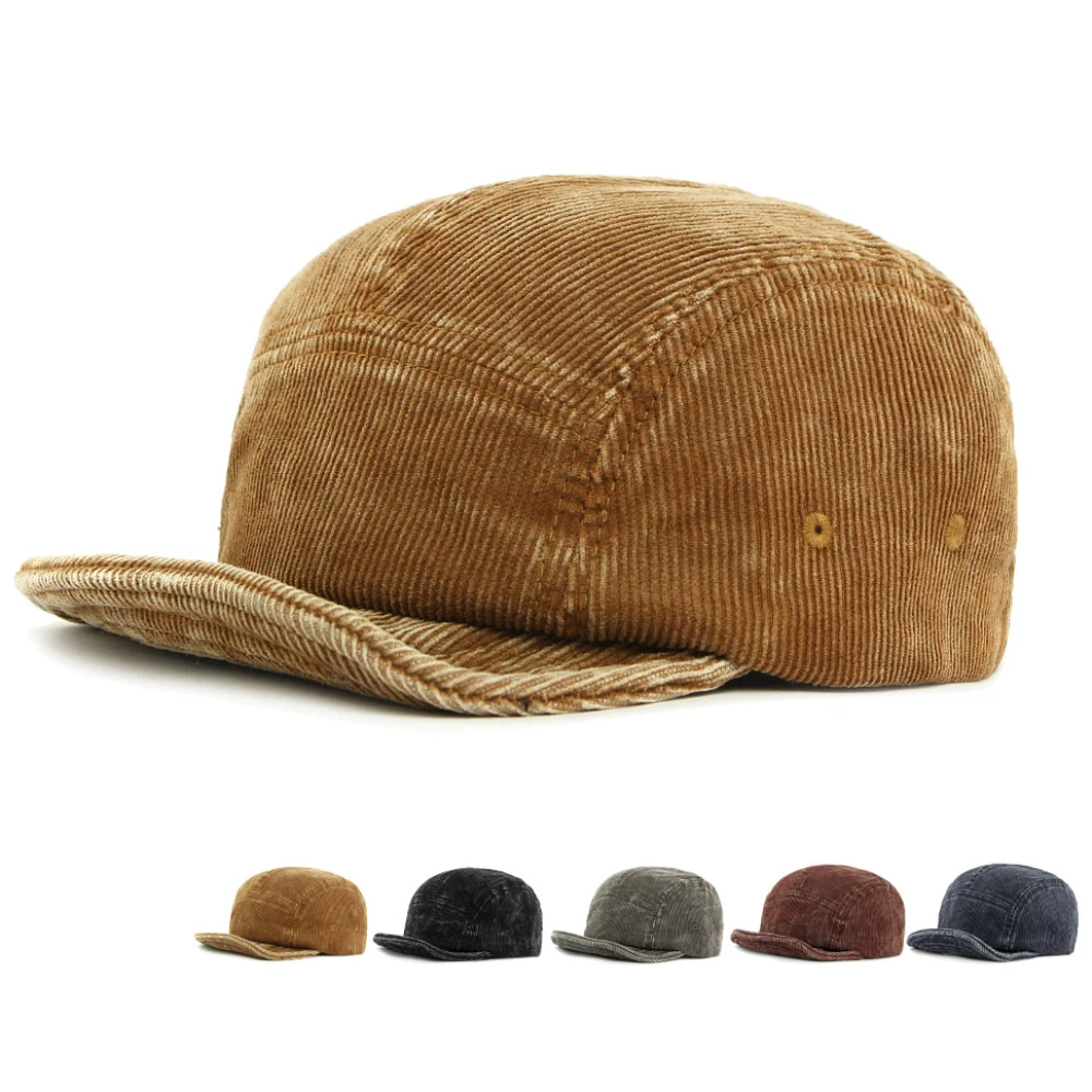 HT4940 Baseballkappe, einfarbig, Cordkappen für Männer und Frauen, weiche Oberseite, kurze Krempe, Baseballmütze, männlich und weiblich, verstellbare Snapback-Kappe