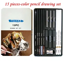 Ensemble de crayons de couleur pour dessin professionnel, 15 pièces, pour planificateur, croquis, crayon de coloriage pour école de peinture, fournitures d'art
