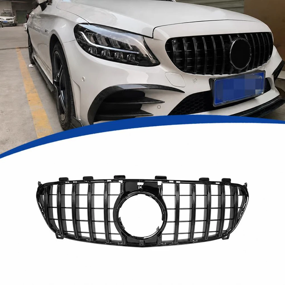 Car Front Black Mesh Racing Grill Grille For Mercedes GLA X156 AMG 2017-2019 Facelift GLA45 Body Kit Mods