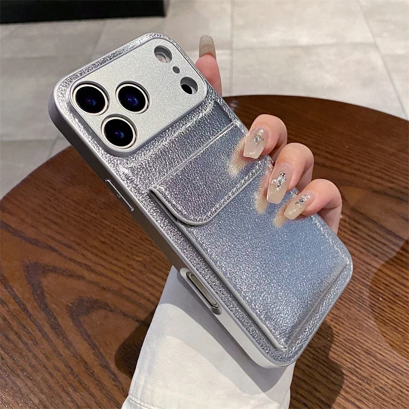 Premium Artificial Leather Card Holder Phone Case with Stand and Anti-Drop Protection