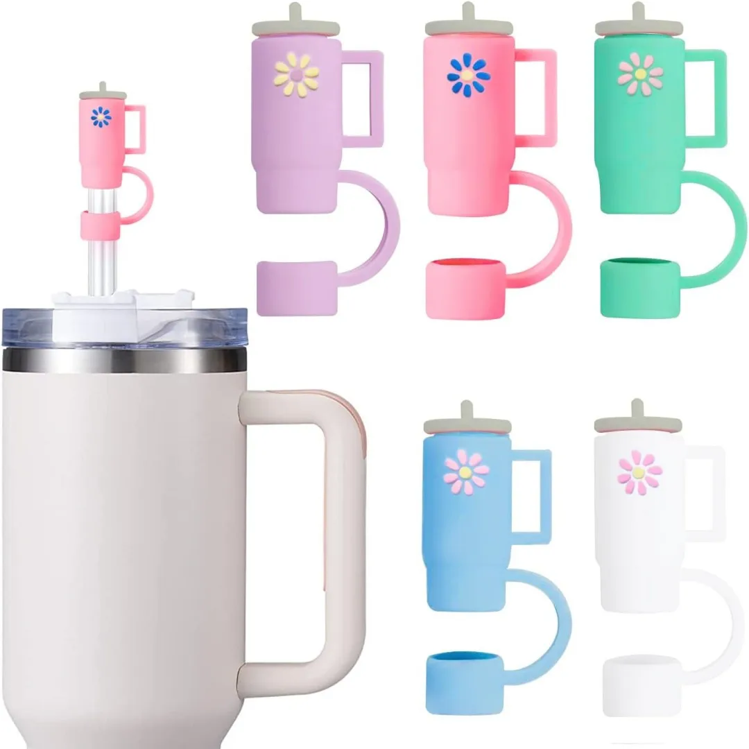 1/5Pcs 10mm straw covers Cap Compatible with Stanley 30&40 Oz Tumbler Cute Reusable Drink Straws Covers Kitchen Accessories