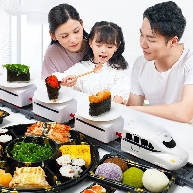 Sushi Train Track Train Rotary Sushi Toy Electric Rotary Simula Revolving Car Ushi Children Electric for Girl kitchen toys,pretend kitchen toys,pretend food toys