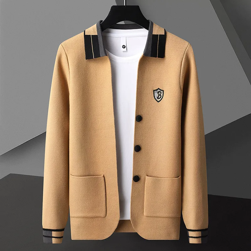 

2023 Autumn New Fashion Luxury Cardigan Clothing For Men Top Designer Mens Handsome Korean Soft Warm Winter Jacket Cardigans Man