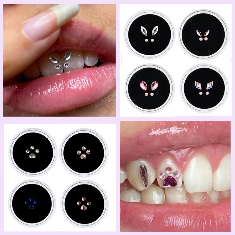 Adornos de gemas dentales, joyería de dientes de cristal, Material de  decoración de dientes de varias formas, 3 unids/lote por caja - AliExpress