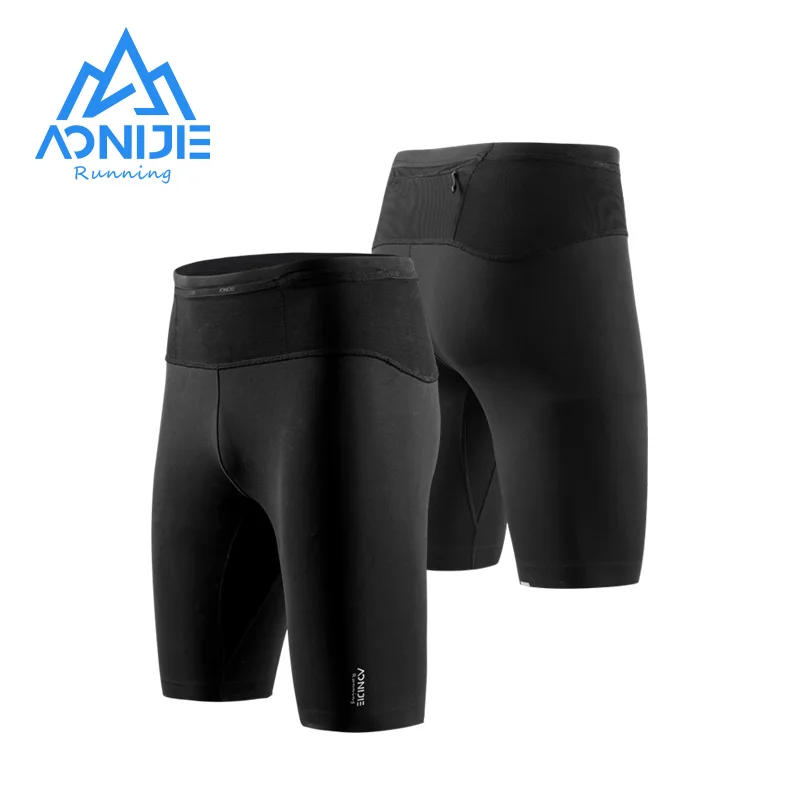 Sports Shorts Compression Pants AONIJIE FM5120 Man Male Sports Quick Drying Compression Shorts Tight Elastic Fifth Pants For Summer Training Running Cycling