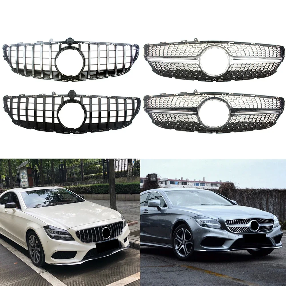 

Front Bumper Racing Grill Billet Grille Cover For Mercedes-Benz W218 Cls-Class 2015-2018 Diamond GT