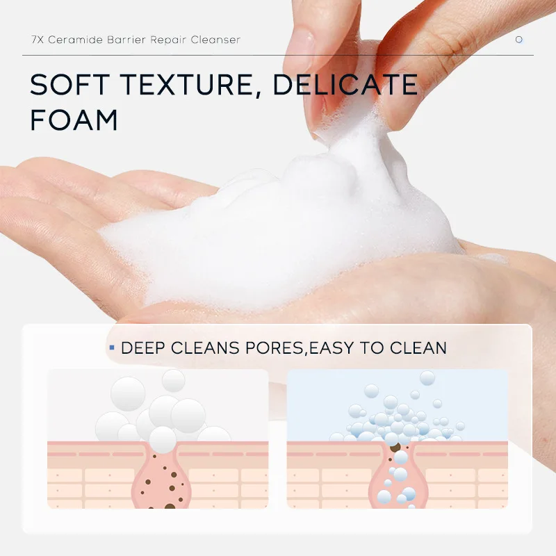 Ceramide-Infused Barrier Repair Facial Cleanser - Deep Cleansing & Hydrating Formula, 100g