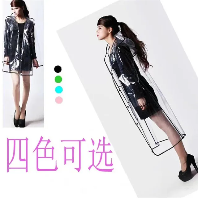 Divat Átlátszó Esőkabát Férfiak És Nők Szerelmesei Poncho Sodródó Eva Cloak Hosszú Kötés - Image 3