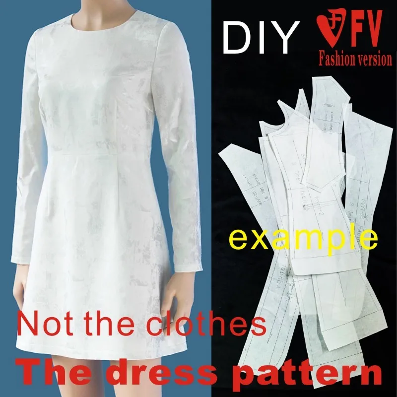 Dresses Sewing Pattern Template Cutting drawing Clothing DIY ((Not selling clothes)) BLQ-229