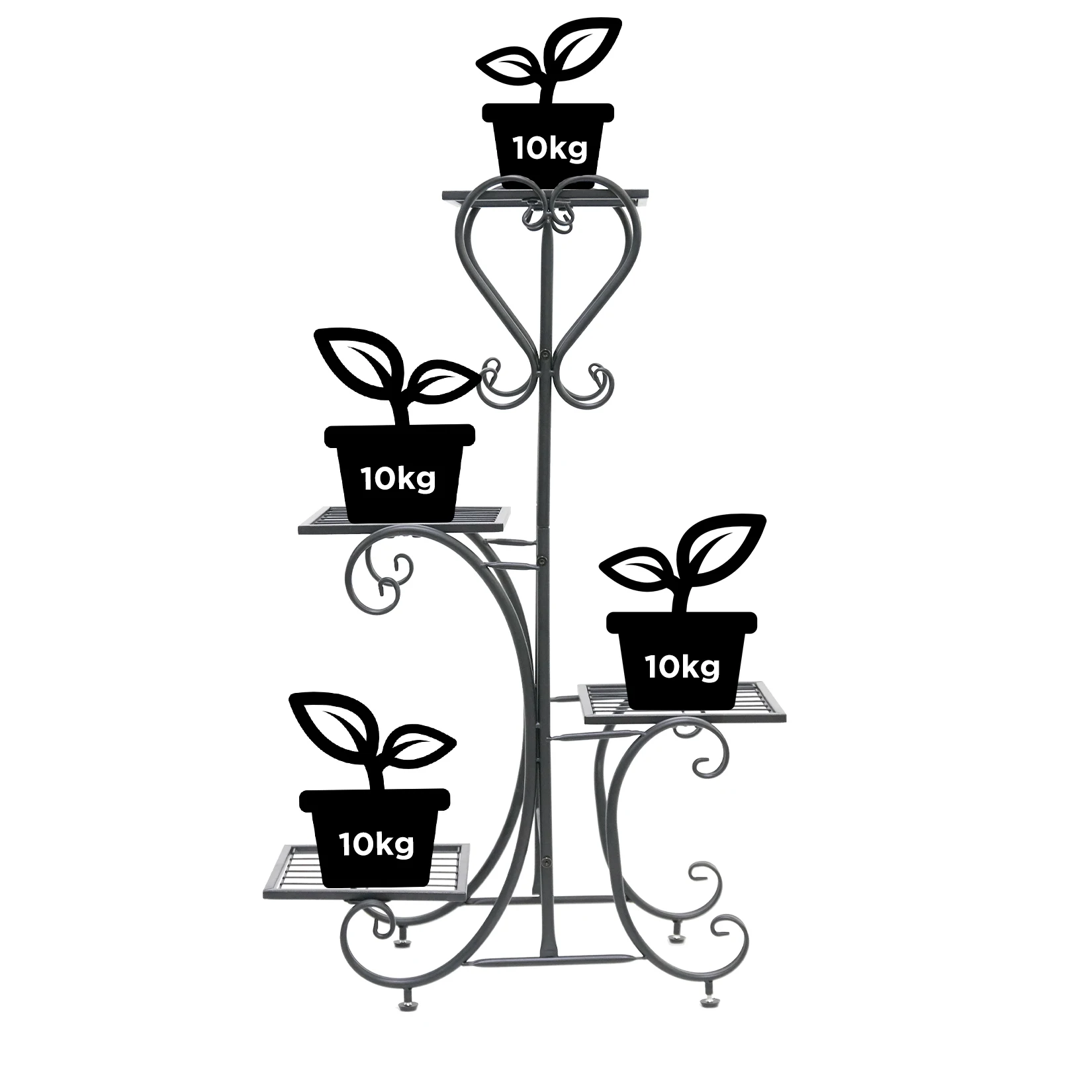 Metal Plant Stand Outdoor Indoor Garden Plant Shelves Pots Holder 4 Tier