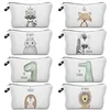 Toy Storage Children Best Gift Cosmetic Bag Lovely Watercolor Animal Print Cartoon Dinosaur Bear Makeup Bags Women Customizable 1