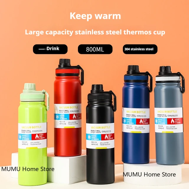 600/800/1000ML Outdoor Thermos Water Bottle Stainless Steel Insulated Cup Keeps Cold and Heat Thermal Mug Travel Vacuum Flasks 2