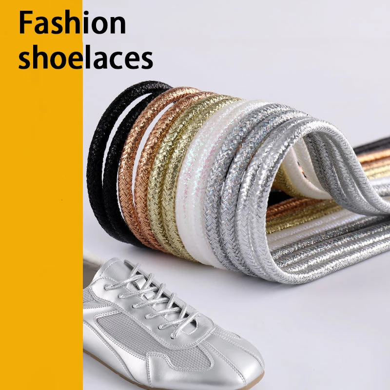 Glittering Metallic Sparkle Shoe Laces - Vibrant Shiny Replacement for Sneakers, Boots & Casual Shoes