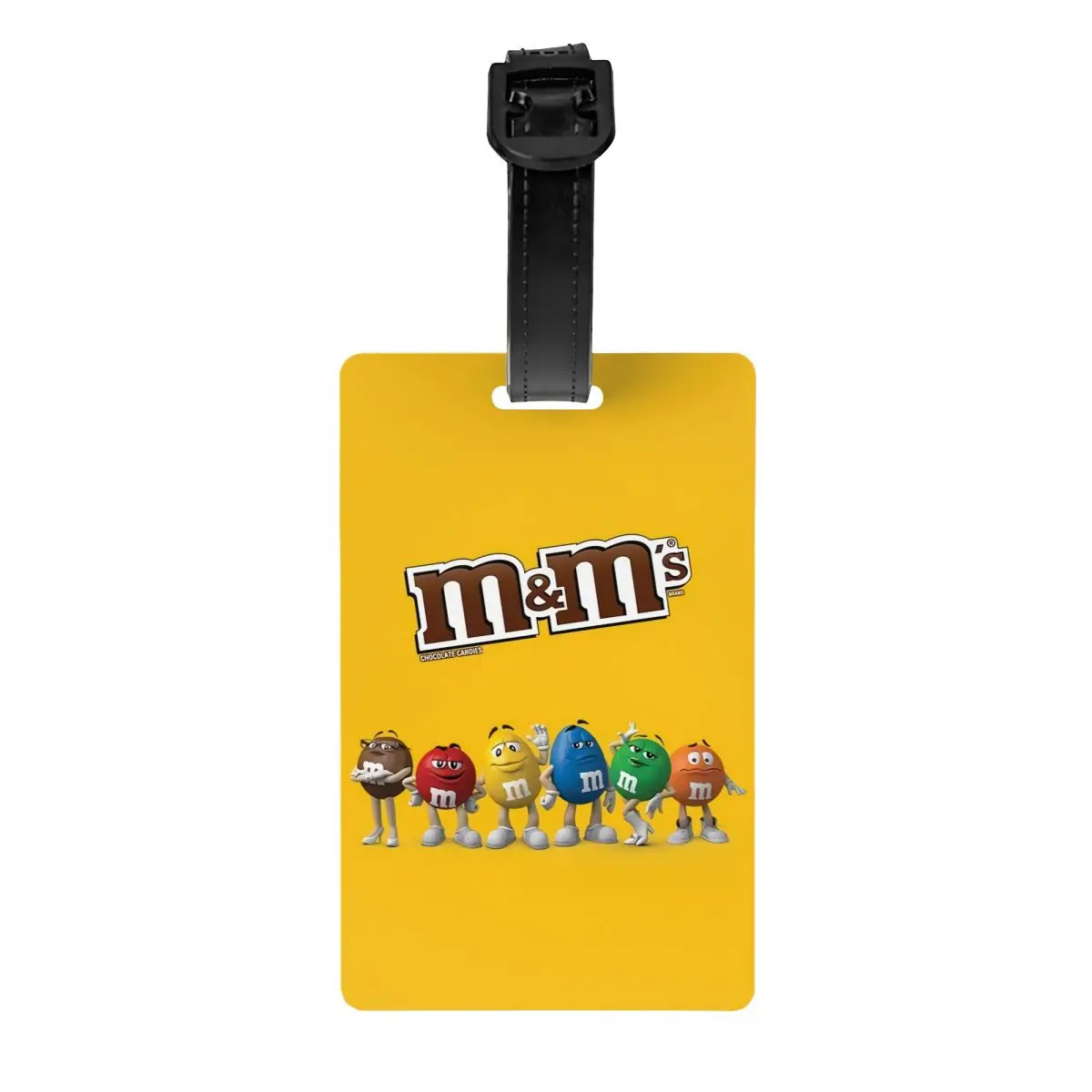 

Custom M&M's Chocolate Beans Luggage Tag With Name Card Cartoon Candy Chocolate Privacy Cover ID Label for Travel Bag Suitcase