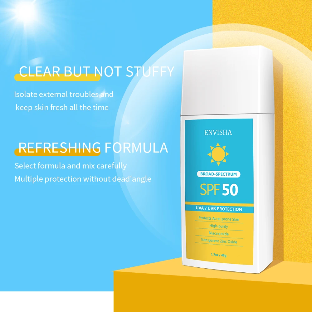 ENVISHA Beauty Health Body Sunscreen Cream Skin Care Protector Facial Spf Isolation Lotion Cream Moisturizer Whitening Anti-UV