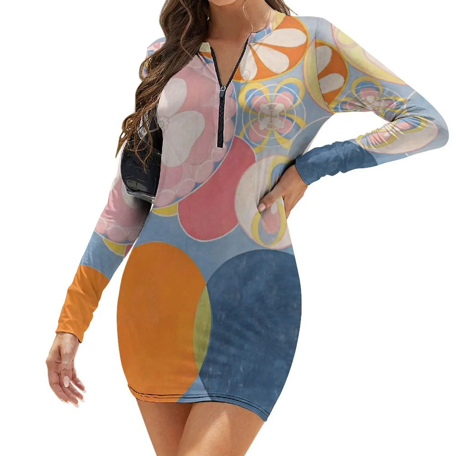 

HD Grupp IV, nr 2, by Hilma af Klint 1907 HIGH DEFINITION Long-Sleeve Bodycon Dress dresses korean style